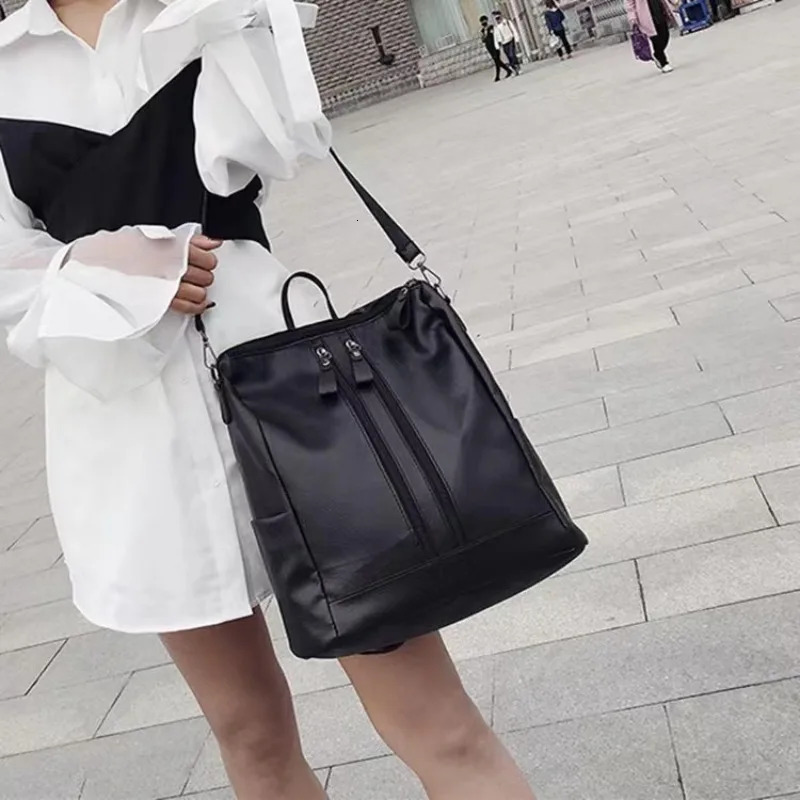 Backpack 2025 Autumn and Winter Korean Style Trendy Casual Fashion Soft Leather Bag Multifunctional Womens Bag260228