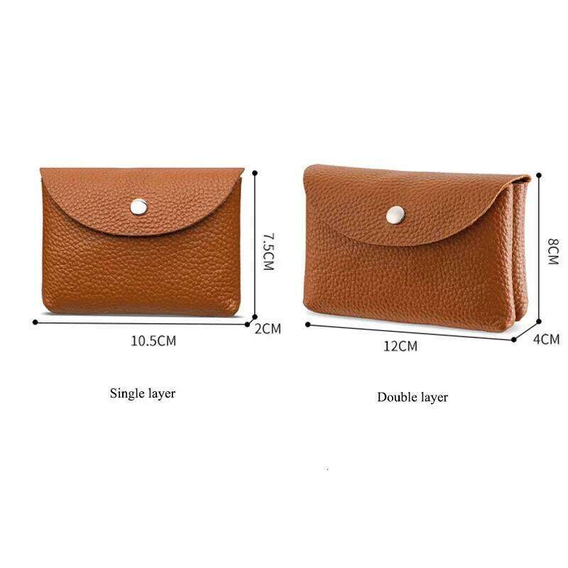 Top Layer Cowhide Purse for Women New Genuine Leather Key Card Holder Coin Wallet C260304