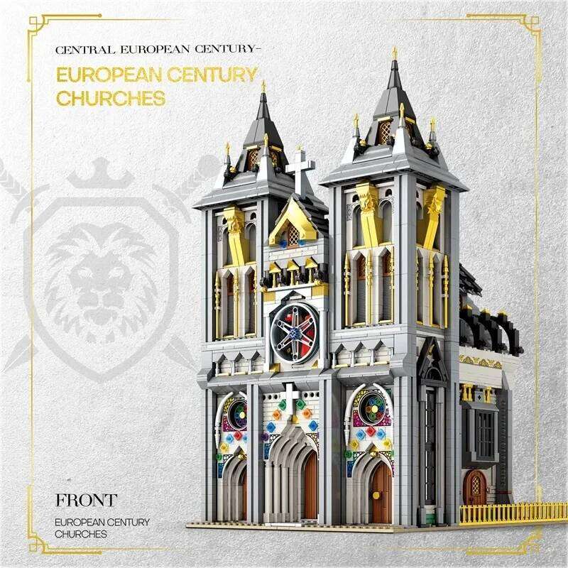 3468PCS Medieval Church Blocks European Street View Building MOC Bricks Model Desktop Decoration Toys For Children Gift Z260306
