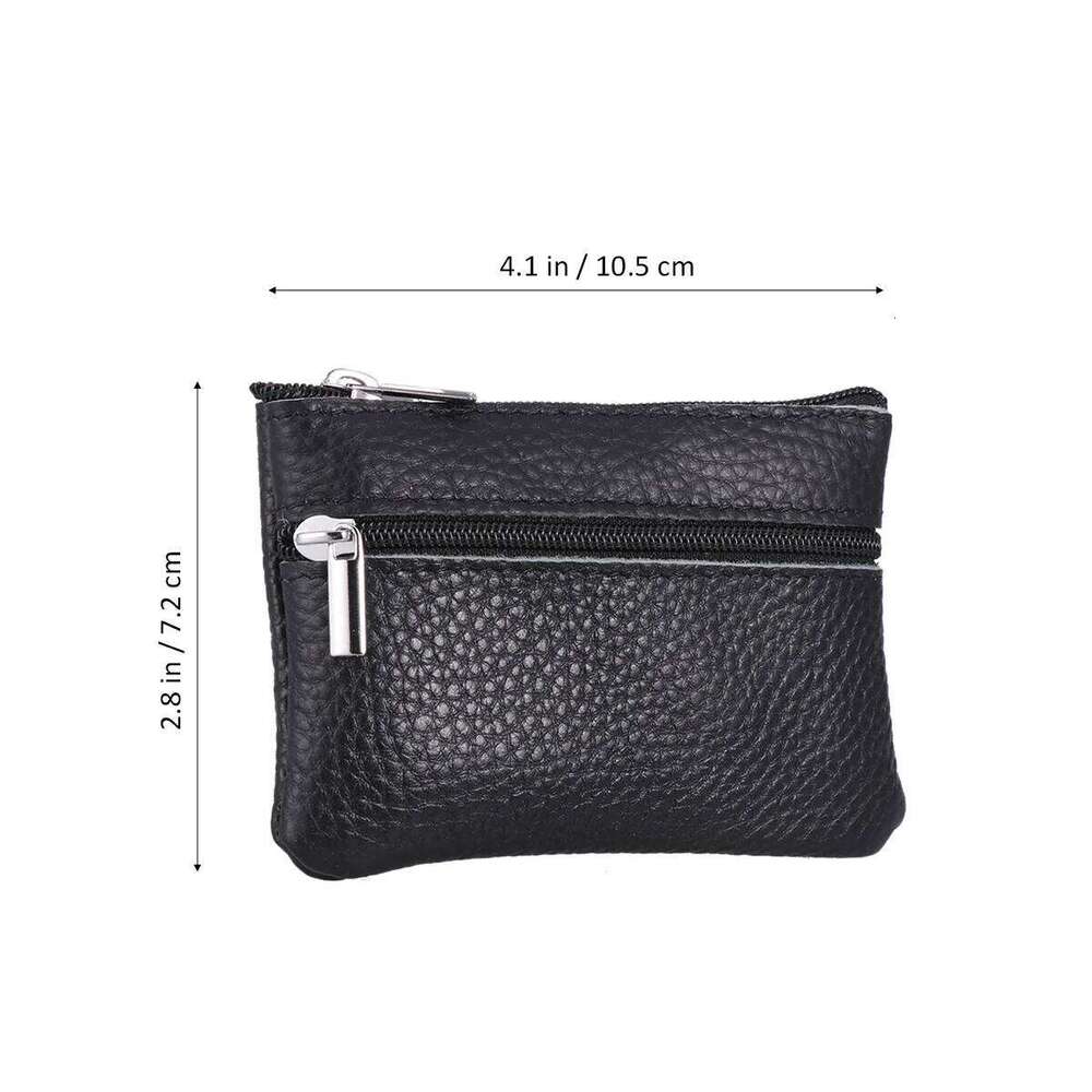 Mini Black Small Zipper Pocket Wallet Storage Bag Men Women Daily Use Coin Purse C260304
