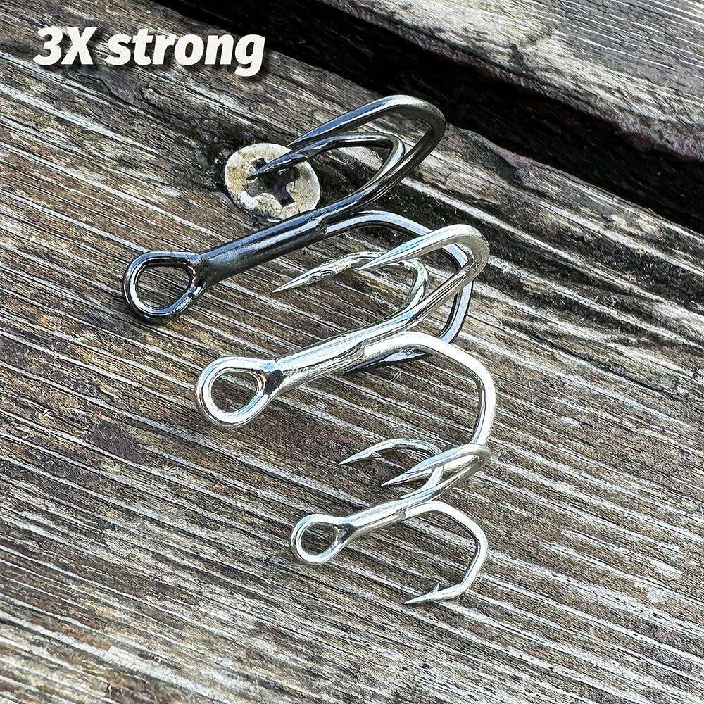 30PCS Treble Hooks 2#-12# Fishhooks Angle Barbed Sharp High Strength Nickel Antirust Sea Pesca Lure Fishing Tackle Fish Hook S260305