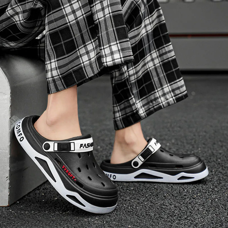 fashion sandals Mens EVA casual comfortable hole garden shoes outdoor mens beach sandals indoor home unisex slippers 260304