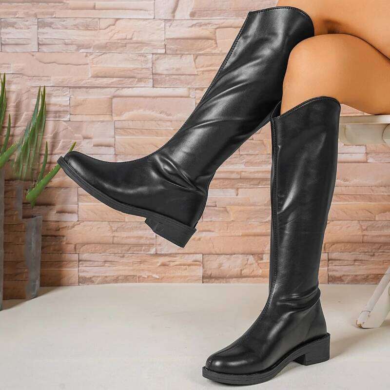 2025 new style with simple and fashionable back zipper soft sole comfortable midsole women's fashion boots