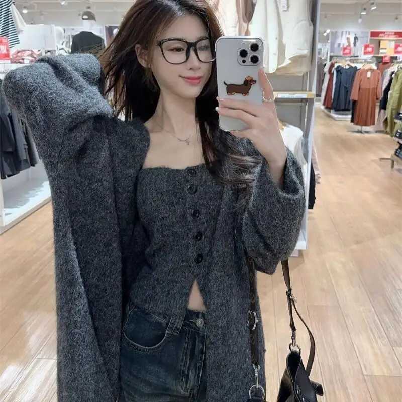 Leisure Daily Fresh Sweet Kawaii Commuting Cute Outdoor Womens Sweater Cardigan Leisure Light RETRO Classic Versatile M260306