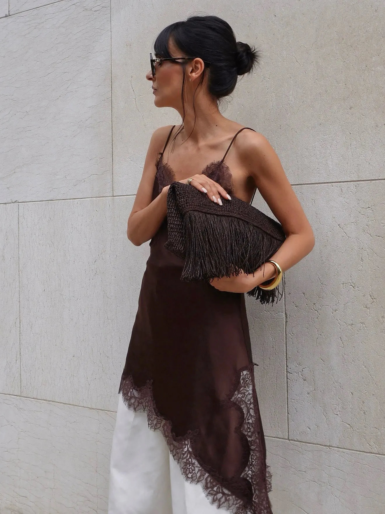 Lace Mini Spaghetti Strap Dress For Women Irregular Backless Slit Sexy Evening Party Dress Female High Waist Bottom Dresses 260306