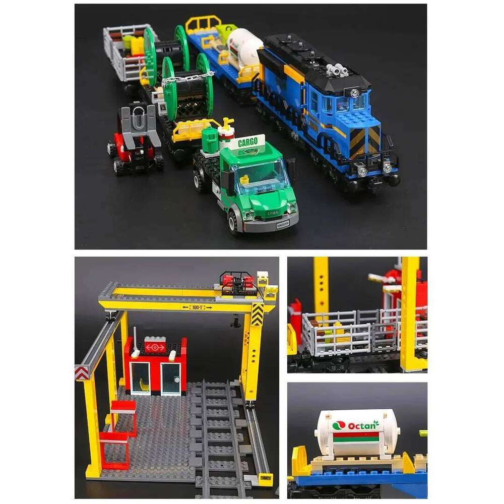 Compatible with 60052 Cargo Building Block NEW MOC Display Train Brick Toy Remote Control Model Christmas gift 02008 Z260306