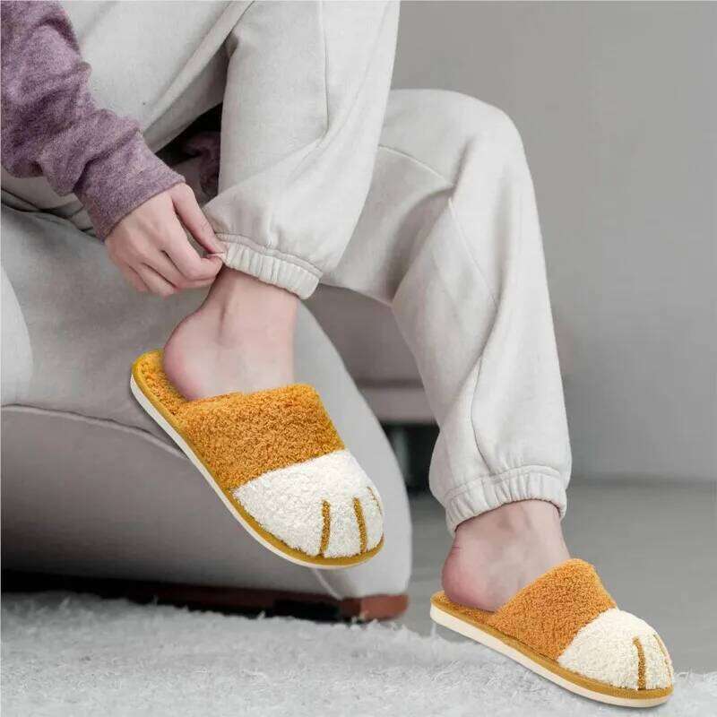 Litfun Winter Fuzzy Women Cute Animal House Warm Fur Couples Bedroom Non-Slip Indoor Fluffy Slippers