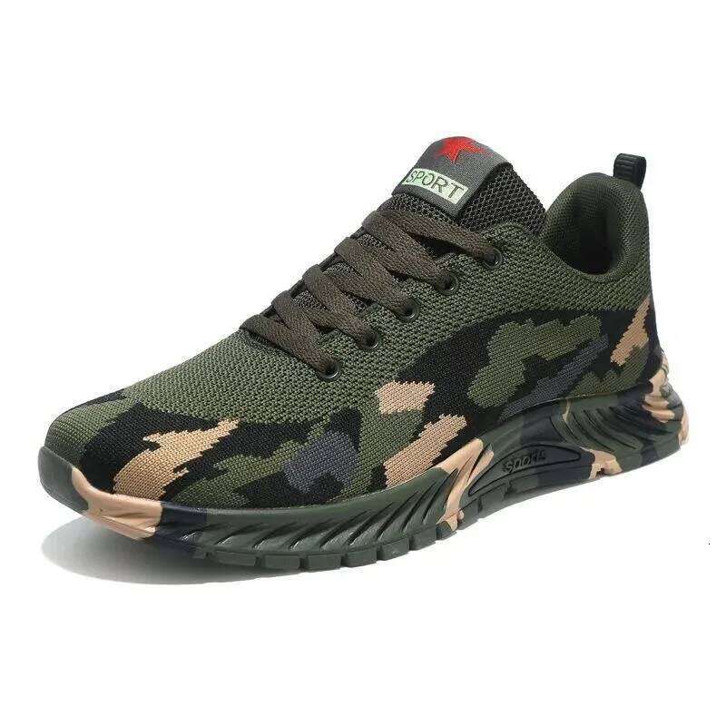 Mesh Camouflage Sports Durable Casual Men's Anti Slip Tennis Outdoor Hiking Lightweight Flat Shoes Sneakers