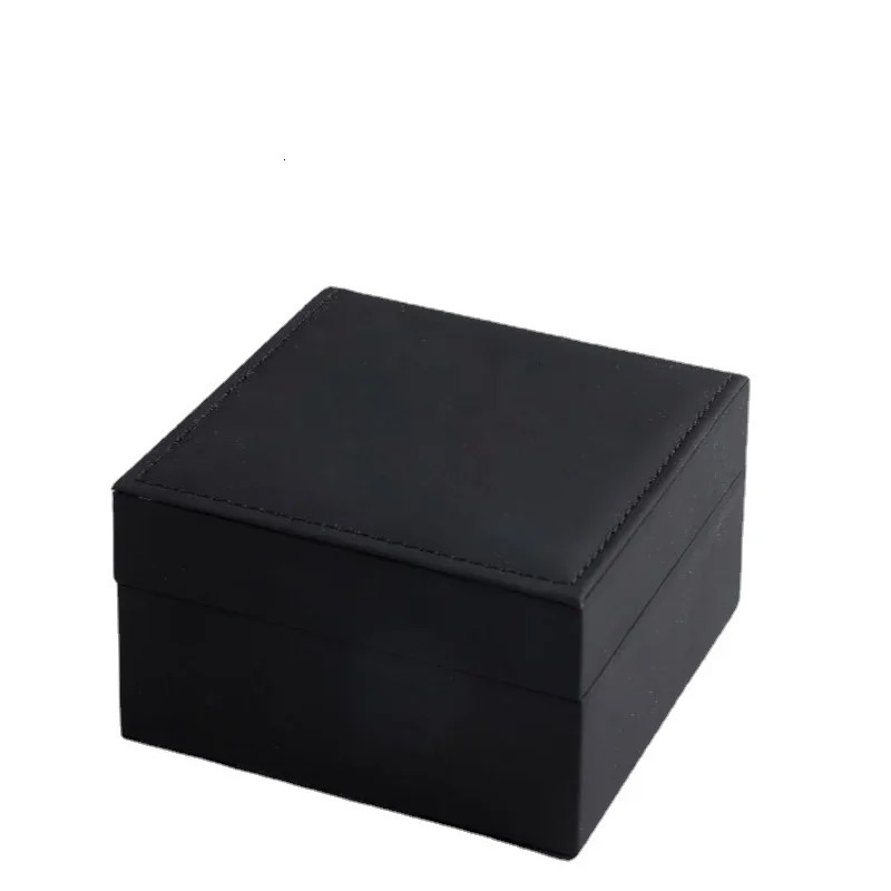 Black Matte PU Leather Square Clamshell Watch Storage Box Provide Free Print Service Personalized Customization Gift 260304