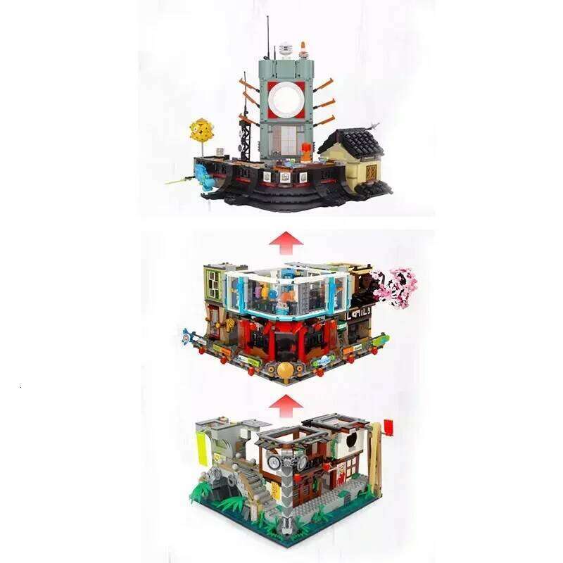 4867PCS Creative Ninja City Centre Architecture Building Blocks Street View Garden Construction Bricks Toys Adult Kid Gift Z260305