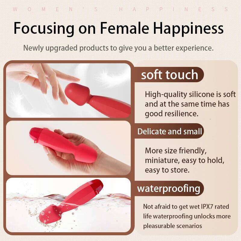 Female Sex Toys Handheld Magic Wand Vibrator 7 Frequency Vibration Clitoral Stimulation Waterproof Adult Products W260305