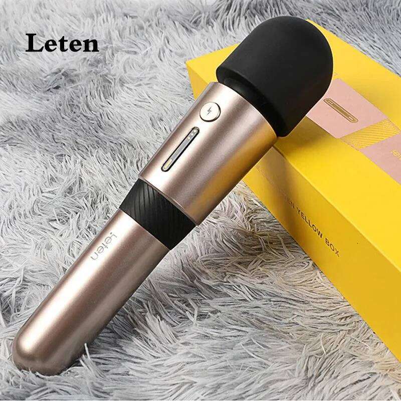 Leten Lightning AV Wand III Super Motor Intense Vibration Big Head Smart Heating Female Vibrator Ergonomic G Spot Stimulator W260305