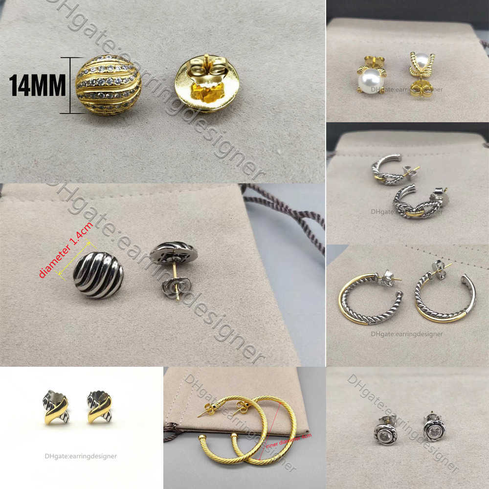 Silver Designer Women Gold Earrings Hoop Earring Trendy S925 for Round Sterling Earstuds Popular Stud 2026 Retro Twist Pearl Diamond Luxury gitf