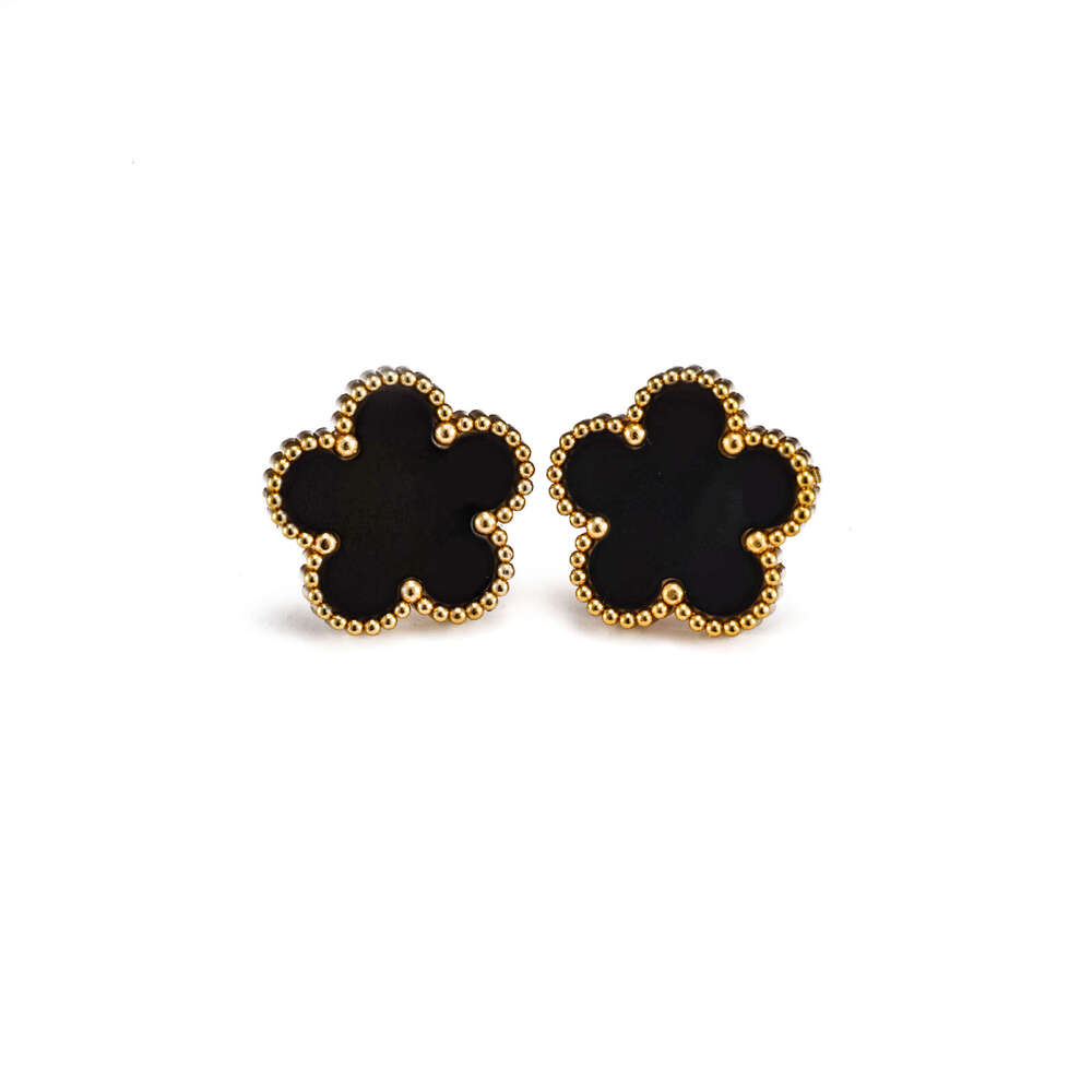 Womens Jewelry Earrings stud Summer New Trendy Four Leaf Clover Titanium Steel Earrings Niche Stylish Elegant Comfortable All Match Ear Jewelry For Wo