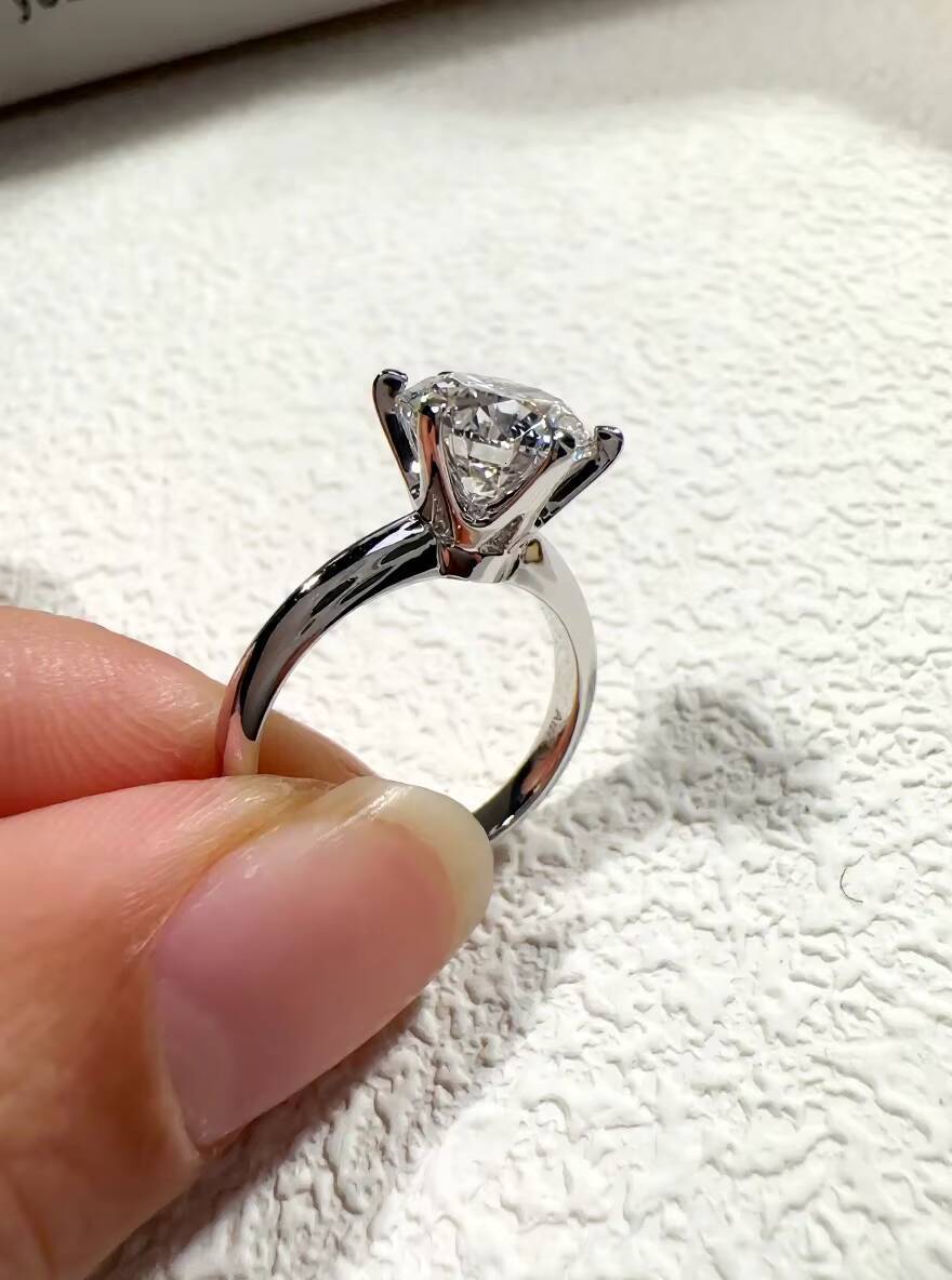 IGI Cultivated Diamond Platinum14k Womens Classic Crown Synthetic T Six-claw Custom Wedding Ring