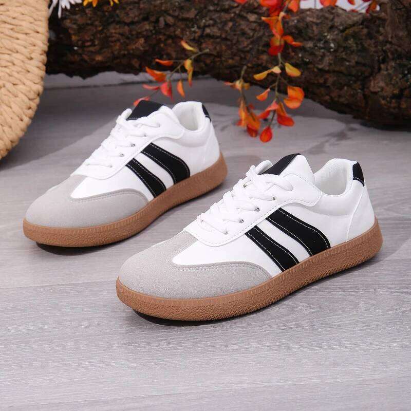 Spring 2025 new retro round toe comfortable casual with soft sole anti slip breathable and lightweight sports shoes