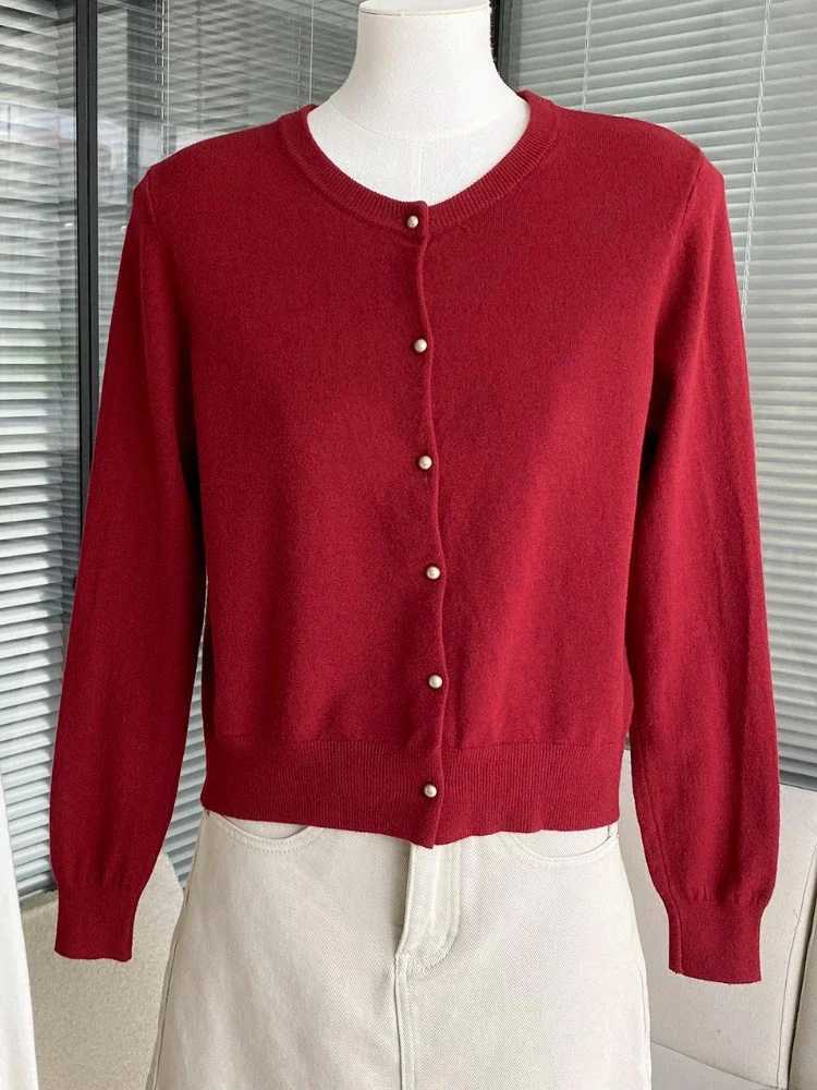 Korean Fashion Button Up Cardigans 2026 Autumn Winter Casual Warm O-neck Long Sleeve Single Breasted Slim Knitwears Sweater M260306