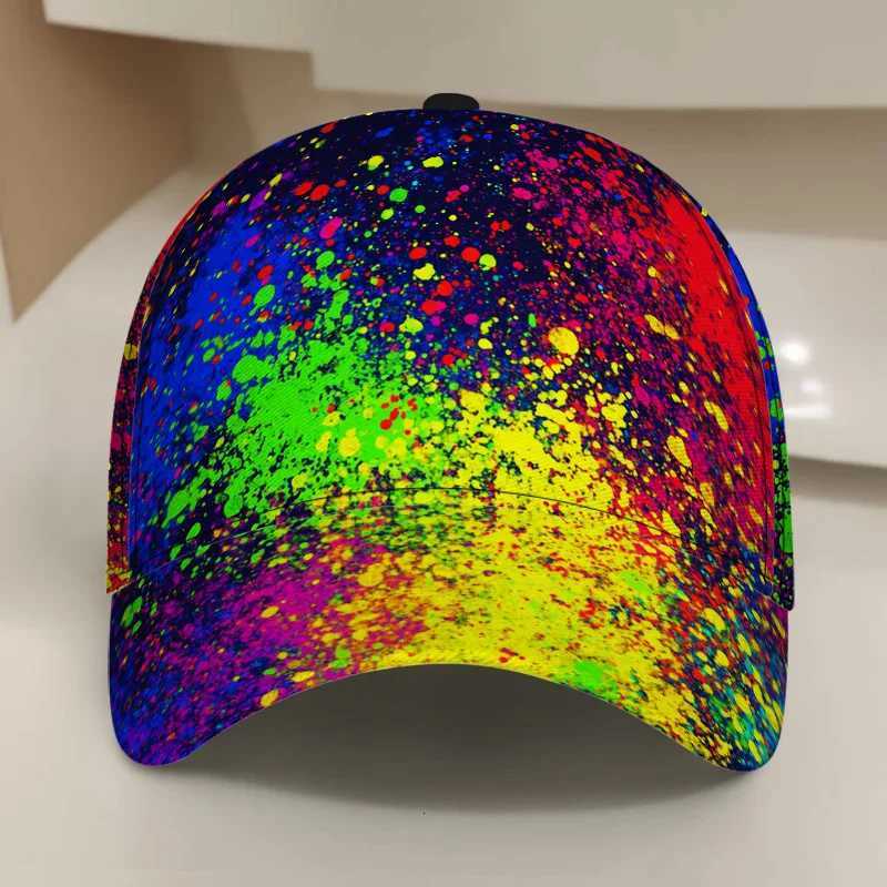 Colorful Splatter Print Snapback Baseball Cap Adjustable Hat Suitable for Travel Casual Wear Gifts Lightweight Comfortable Hat S260306