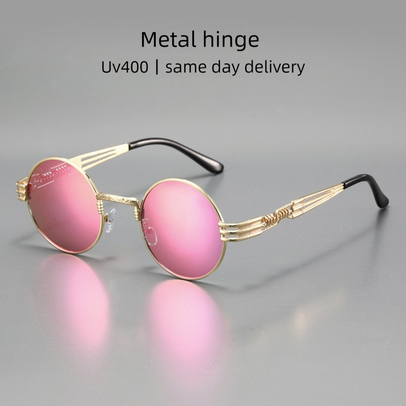 2026 New Designer Luxury Brand Classic European And American Metal Punk Women's Sunglasses Retro Men's Hollow Glasses Round Fashion Brand Su