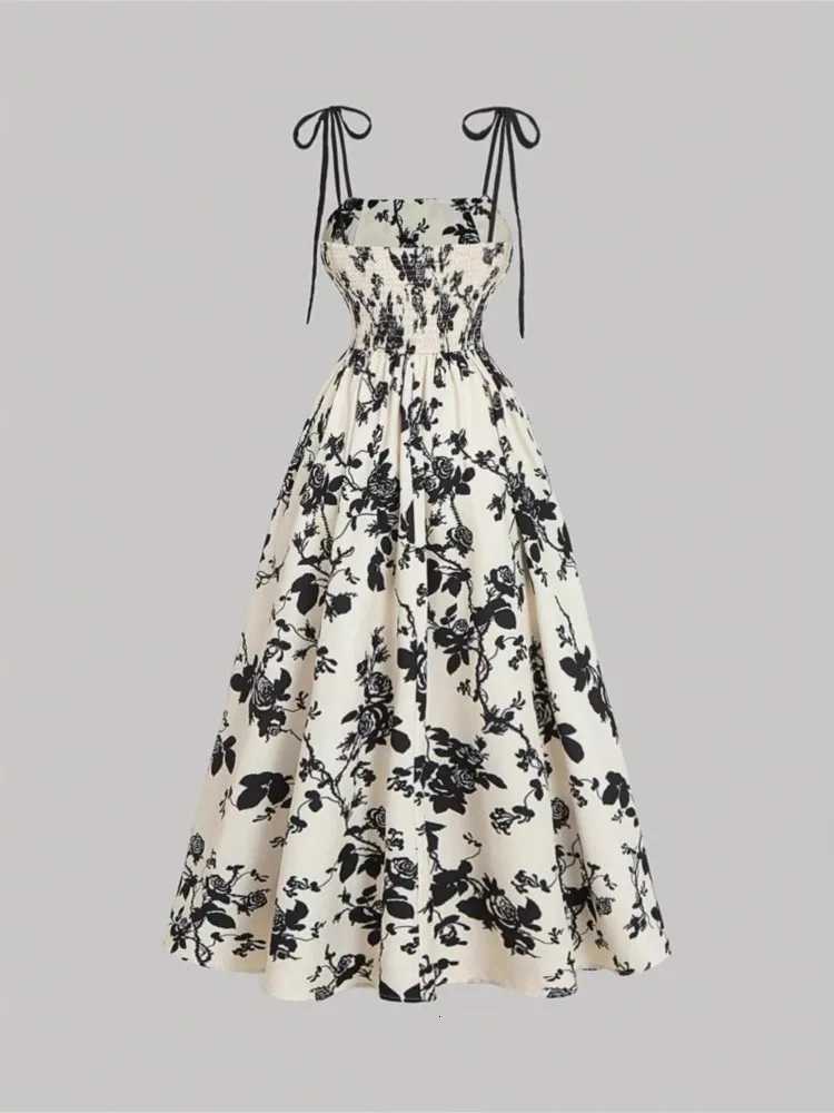 New Womens Print Spaghetti Strap Dress Summer Fashion Elegant Casual Office Party Casual Dresses For Women Robe Femme Vestidos X260306