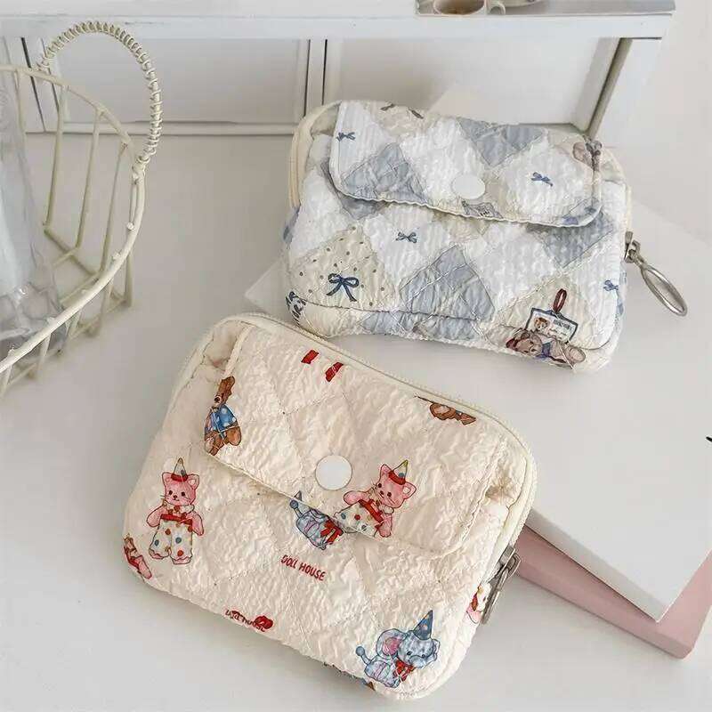 Sweet Cute Women's Cosmetic Purse Headphone Travel ID Coin And Key Multifunctional Storage Bag Girl Gift C260304