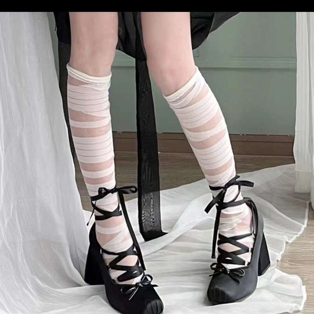 Pink Cross Strap High Heels Chunky Heel Girl Ballet Style Outdoor Elegant Satin Lolita Shoes Women