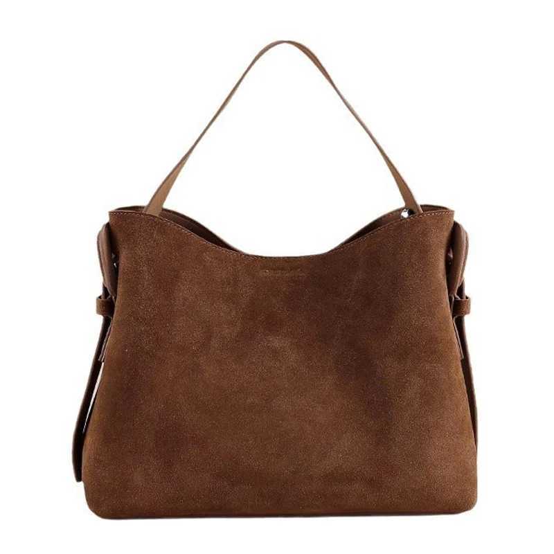 Genuine Grade Suede Leather Fashion Ladeis Shoulder Crossbody Brown Bags Designer Womens Coffe Handbags Angola Red H260306