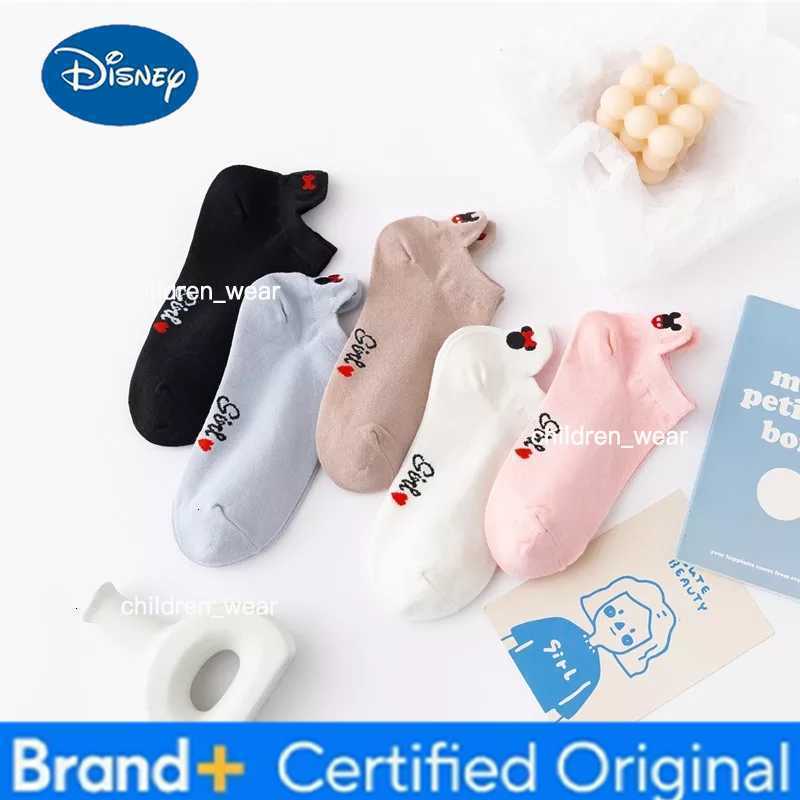 Disney 4 Pairs Cartoon Women Socks Low Tube Boat Socks Cartoons Embroidery Mouse Funny Ankle Socks Cotton Low Cut Kawii Socks H2603061
