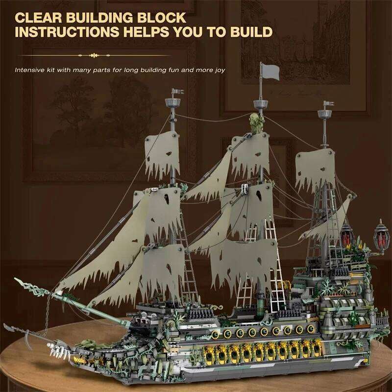 5865PCS The Flying Dutchman Pirate Building Blocks Ghost Ship Bricks Assembling Model DIY Toy For Kids Birthday Gifts Z260306