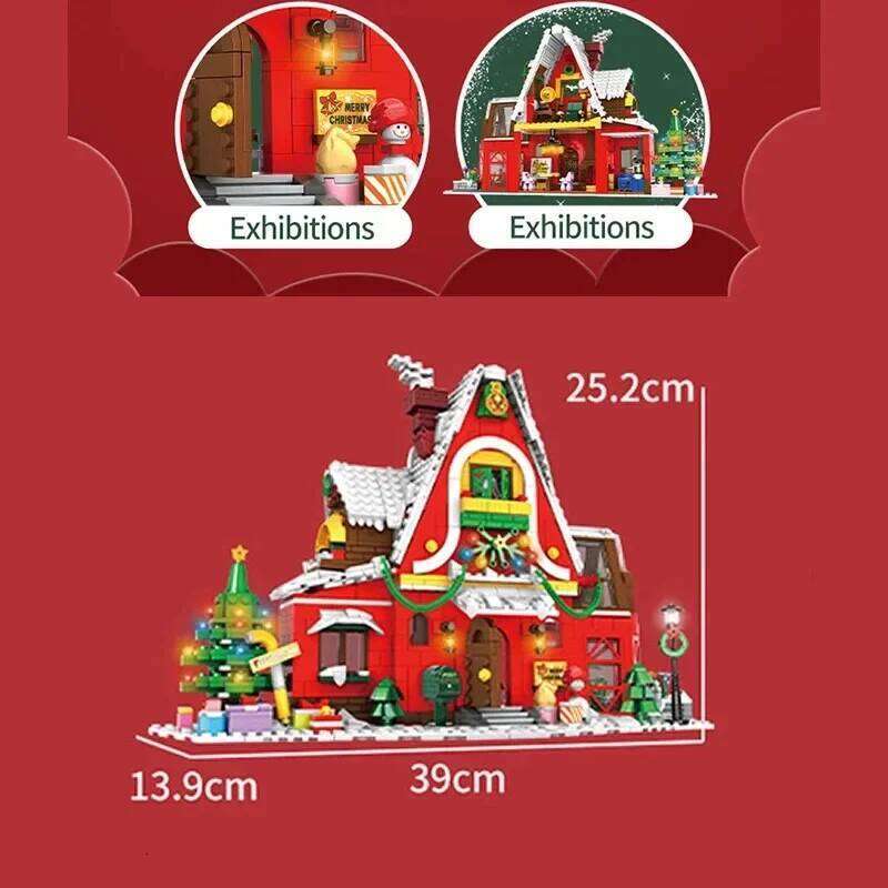 New City Creativity Winter Village ART House Model Building Blocks Bricks Kids Toys Christmas Gifts Z260305