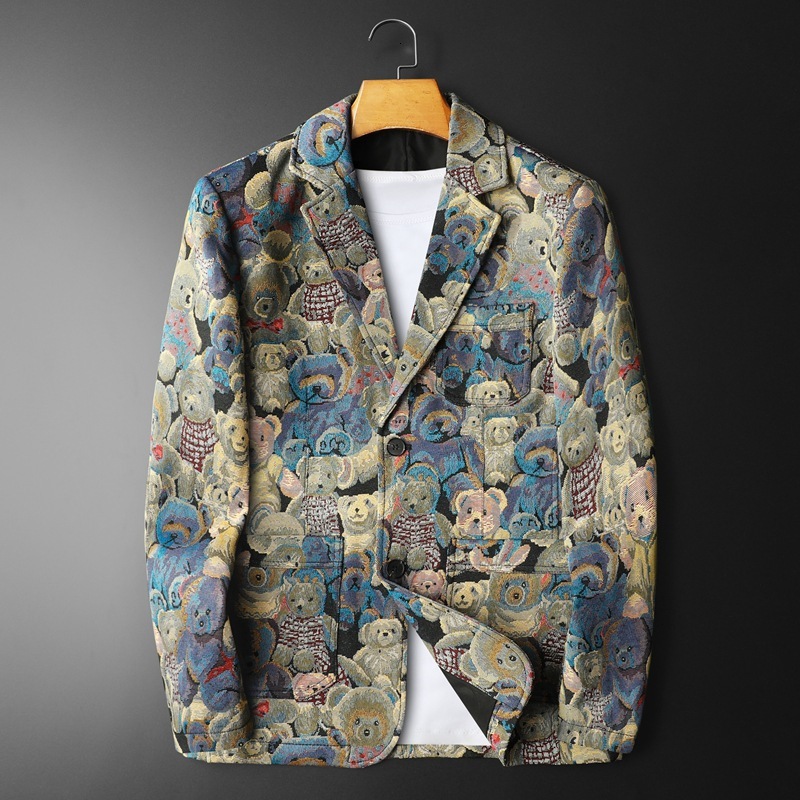 European men's jacket, trendy brand suit, high-end casual blazer, spring and autumn slim-fit premium single-breasted jacket for men