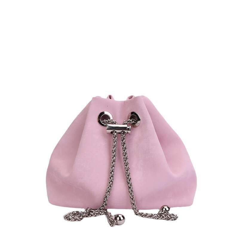 Tote New Chinese Style Solid Color Satin Leather Cloud Bucket Simple And Versatile For Commuting Casual Crossbody Bag Small Lucky Bag