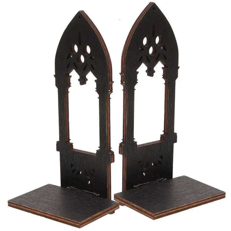 1 Pair Vintage Architecture Candlestick Wooden Holder Wall Lamp Stands Centerpiece Tea Light Home XJ260305