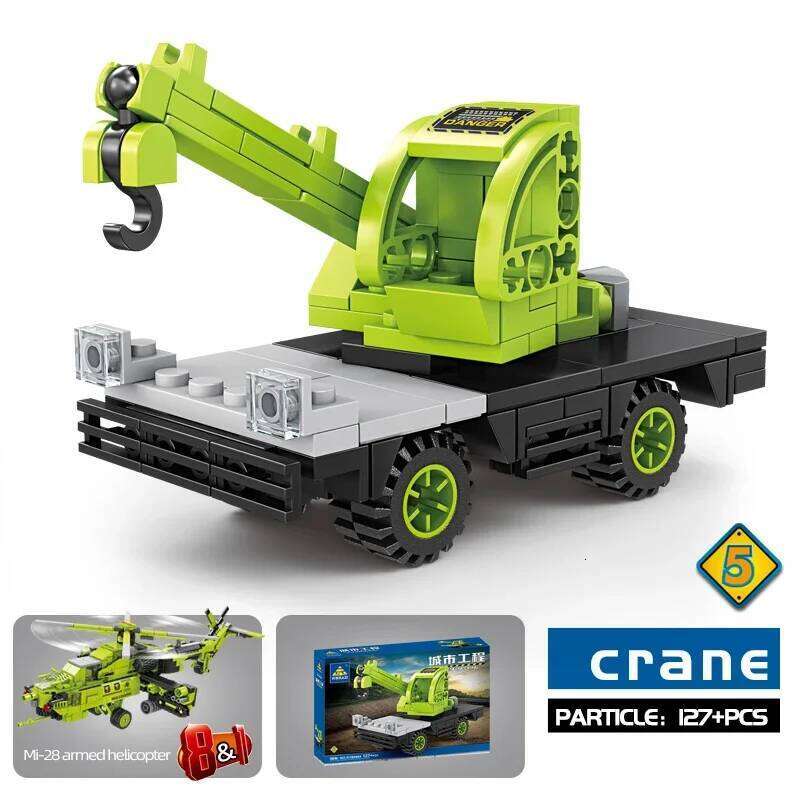 8 in 1 Mi 28 Armed Helicopter Building Blocks City Engineering Vehicle Deformation Bricks Boys Toy Holiday Gifts For Children Z260305