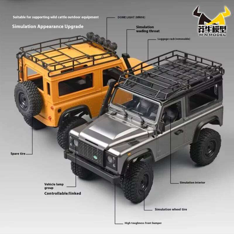 MN99s MN98 1:12 MN Model RTR Version 2.4G 4WD Rock Crawler Defender Remote Control Car 1/12 RC Truck Cars Toys C260305