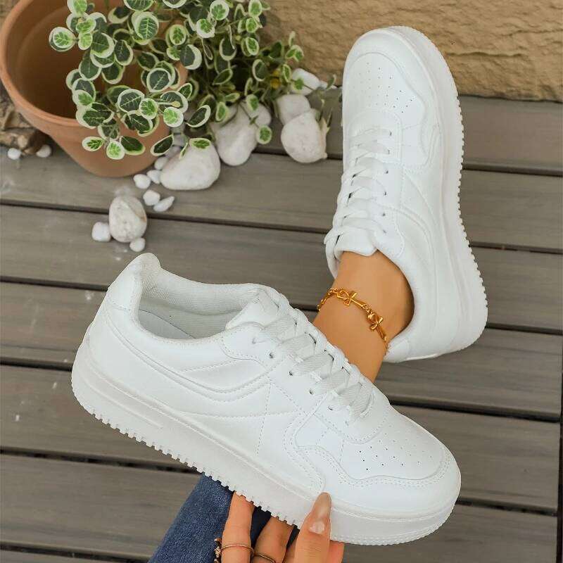 2025 new women's simple fashionable sports comfortable and versatile lace up casual shoes