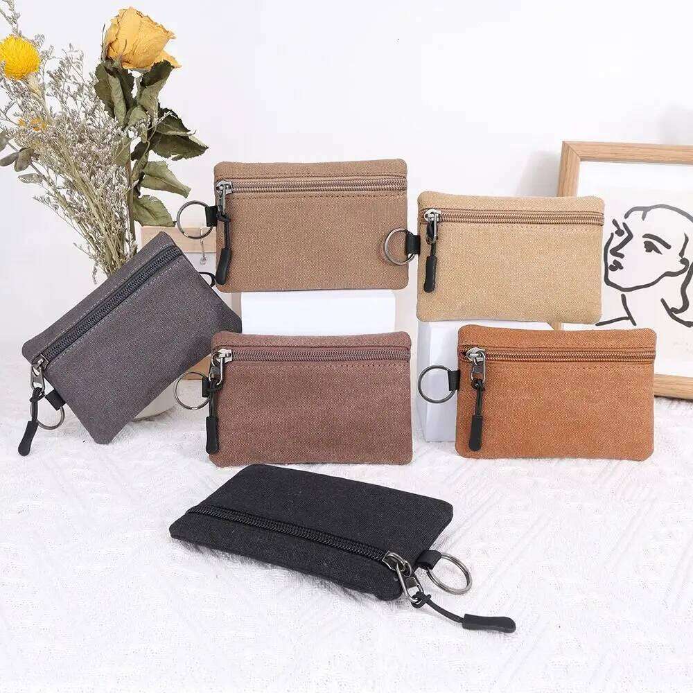 Fashion Canvas Wallet Mini Zipper Card Holder Purse Women Men C260304