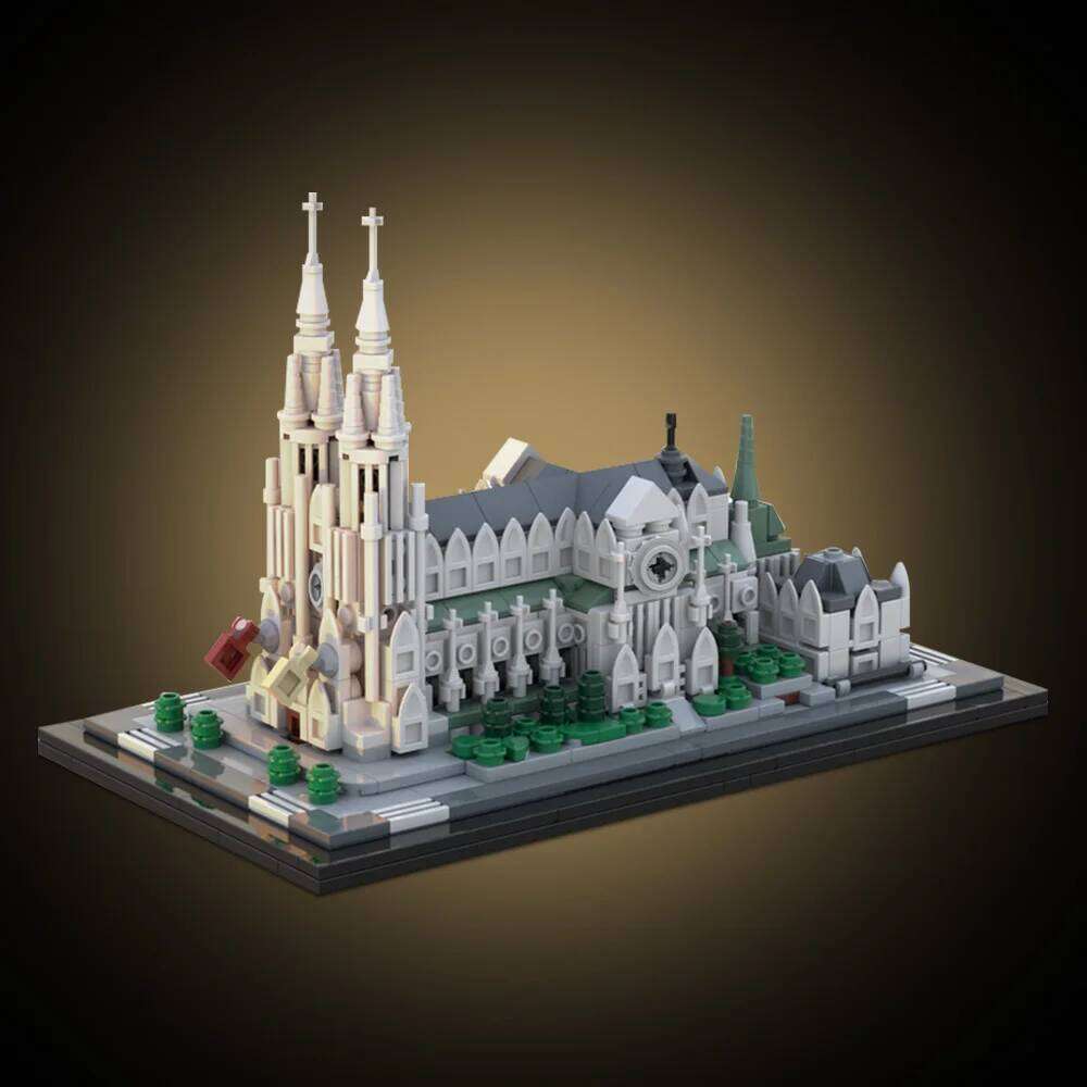 MOC St. Patrick's 1:800 Model Building Blocks New York Cathedral Compatible with Florence Church Brick Toy Gift Z260305