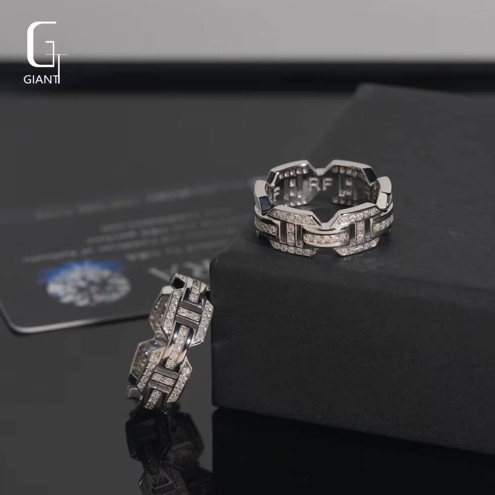 102ct VVS Moissanite Rings 925 Sterling Silver Moissanite Rings for Men Iced Out Moissanite Hip Hop Diamond Custom Fine Jewelry