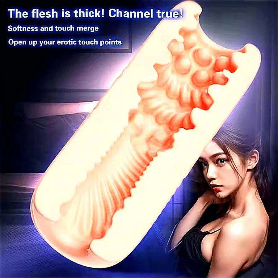 Male Penis Trainer Portable Masturbator Soft Vagina Anal Masturbation Cup TPE Pocket Pussy Delay Training Sex Toy For Men W260305