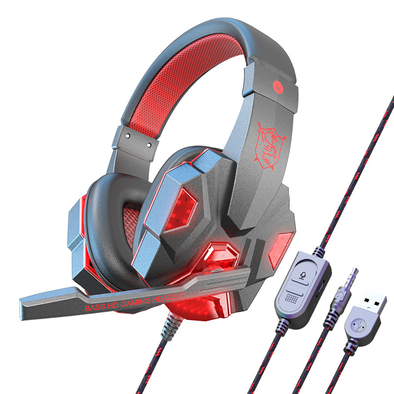 LED Wired Gaming Headset Noise Isolating with Mic