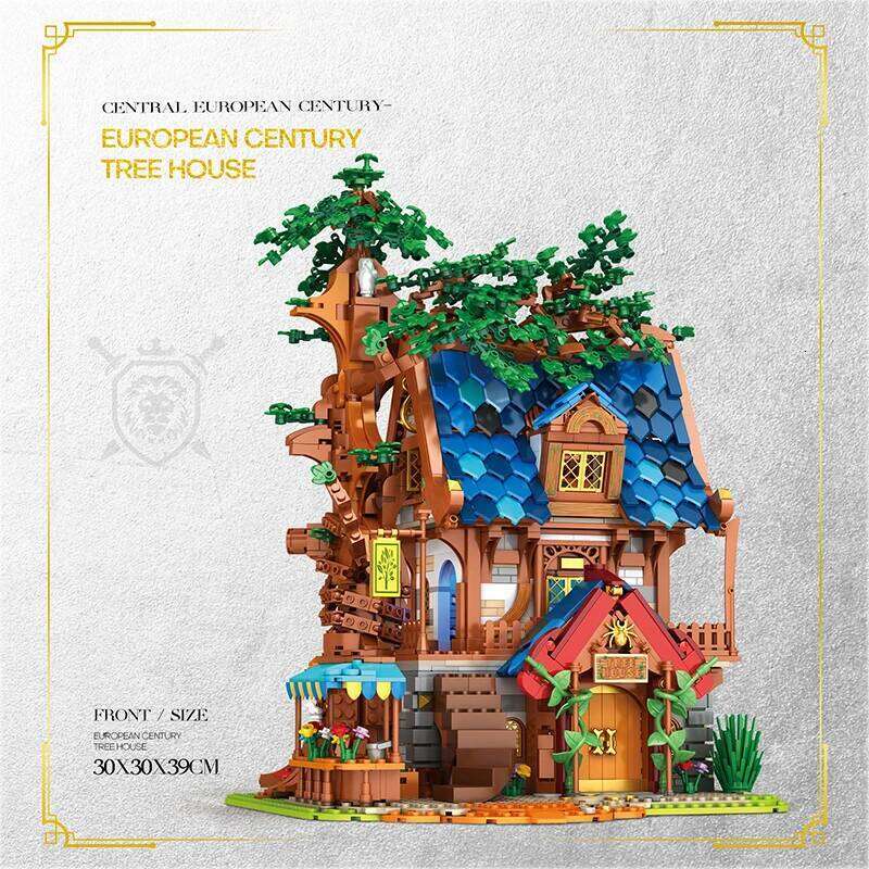 2566PCS Tree House Building Blocks Medieval European City Street View Series MOC Model Bricks Toys For Children's Birthday Gifts Z260305