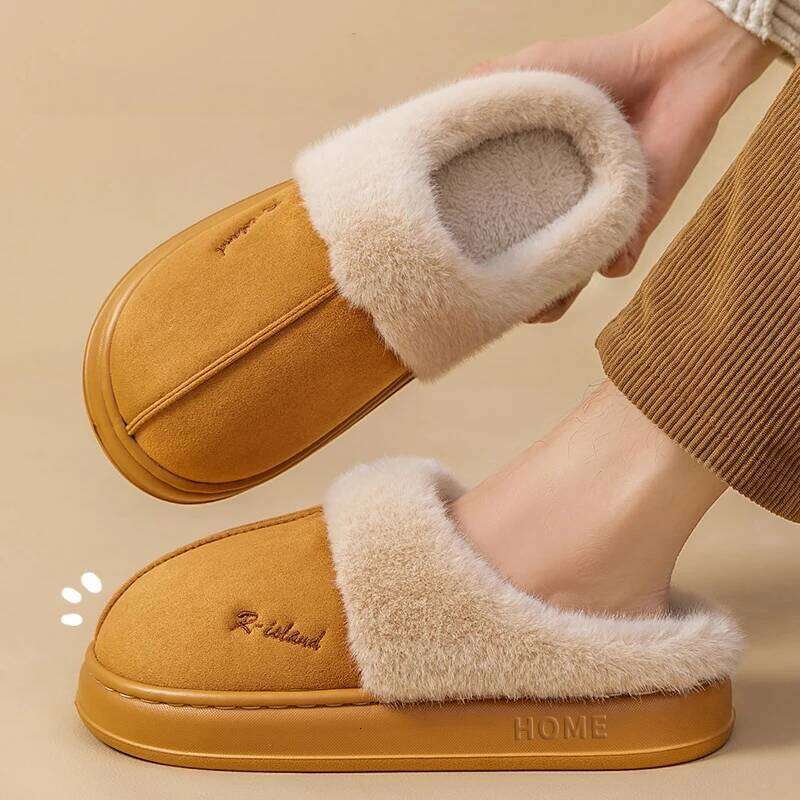 Litfun Winter Fuzzy Slippers For Women Platform Indoor Slip On Cozy House Slides Fluffy Warm Outdoor Women's Snow Boots