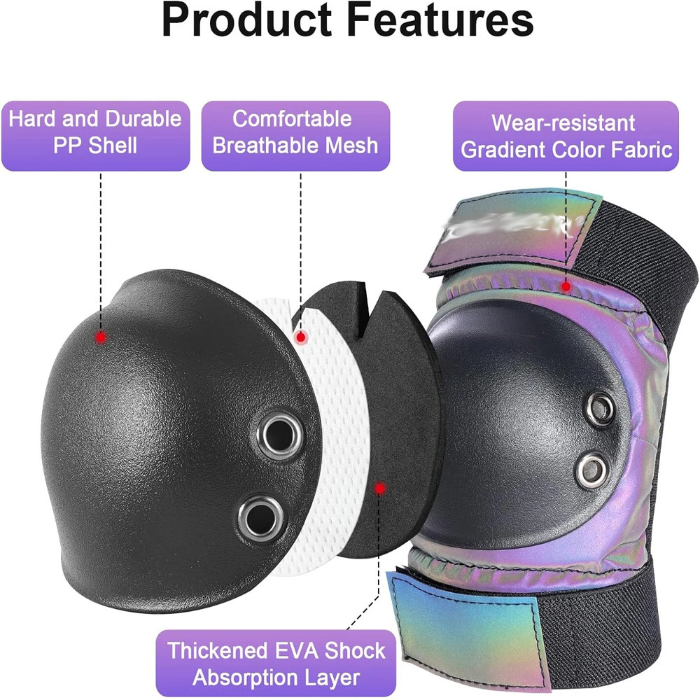 Skating Protective Gear AdultSkate Pads Knee Elbow with Wrist Guards for Roller SkatingSkateboardSkateboardingScooter 260228