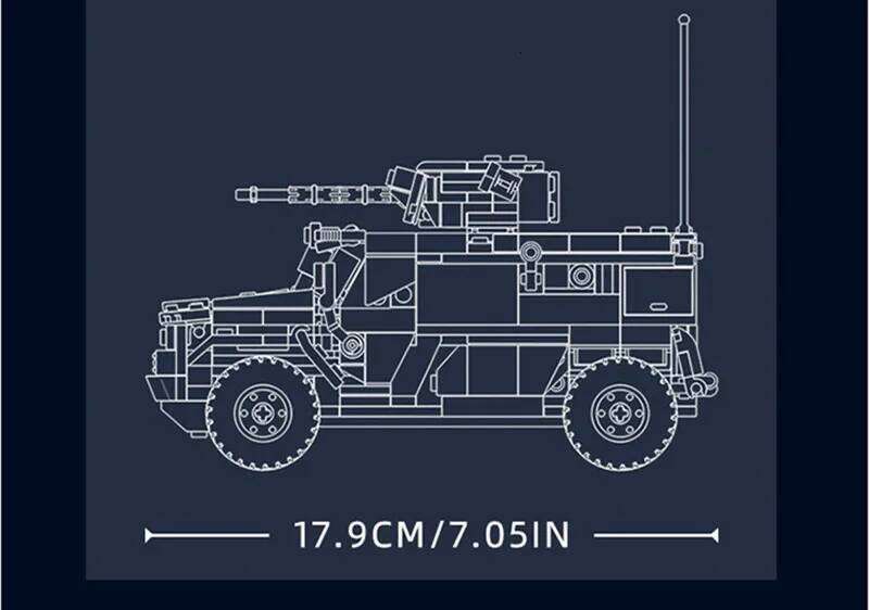 Sluban Military T-80BVMS Main Battle Tank And Typhoon VDVS Assault Armored Vehicle Model Building Block Educational Toy for Boys Z260305