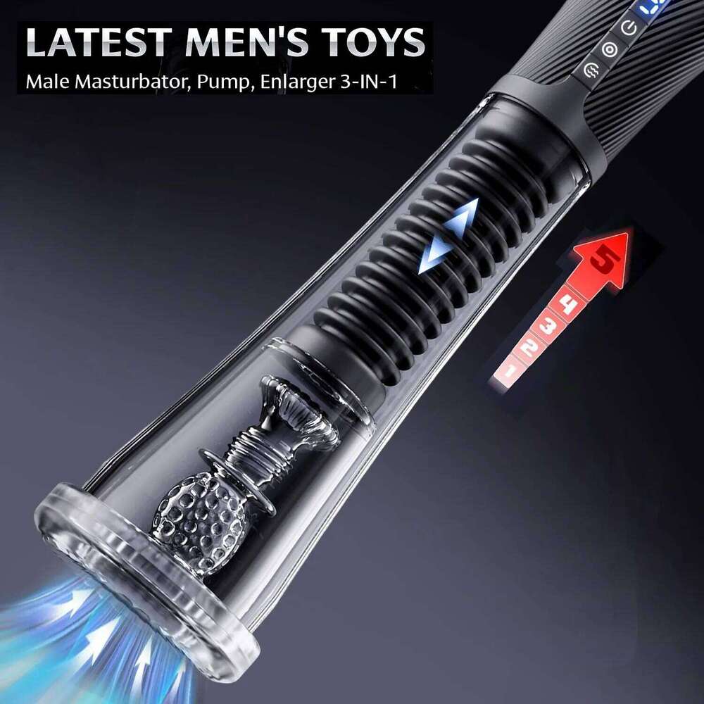 Masturbator Penis Pump Enlarger Transparent Visual Male Sex Toys for Men APP Control Vibrating Vacuum Suction Glans Trainer W260305