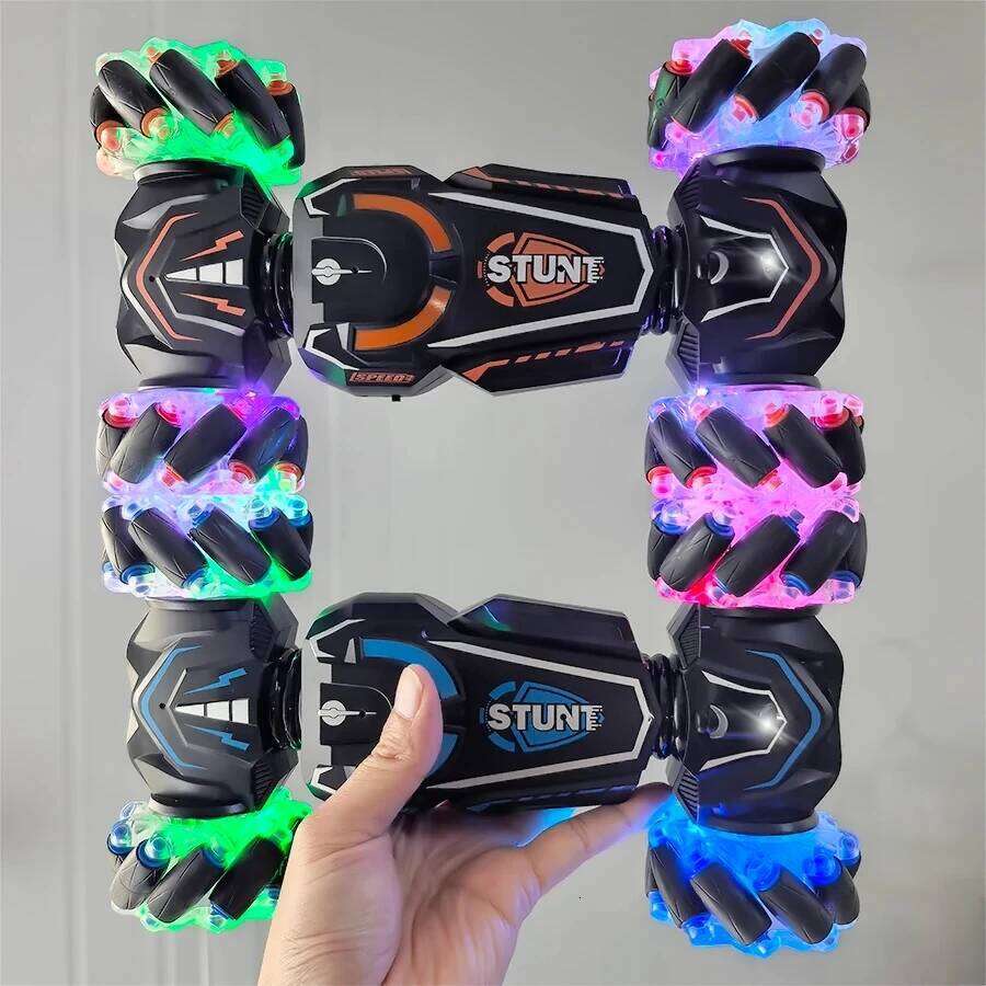 4WD RC stunt rotation drift 2.4G wireless remote control children's boys sound and light toy car C260305