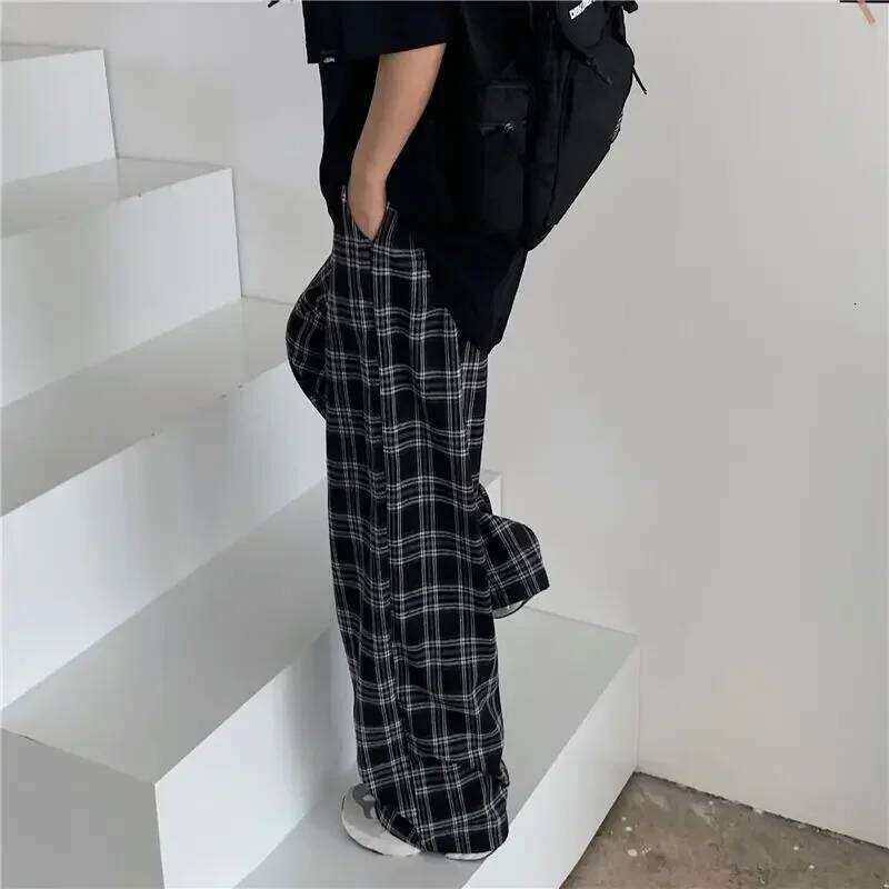 Summer/Winter Plaid Men S-3XL Casual Straight Trousers for Male/Female Harajuku Hip-hop Pants