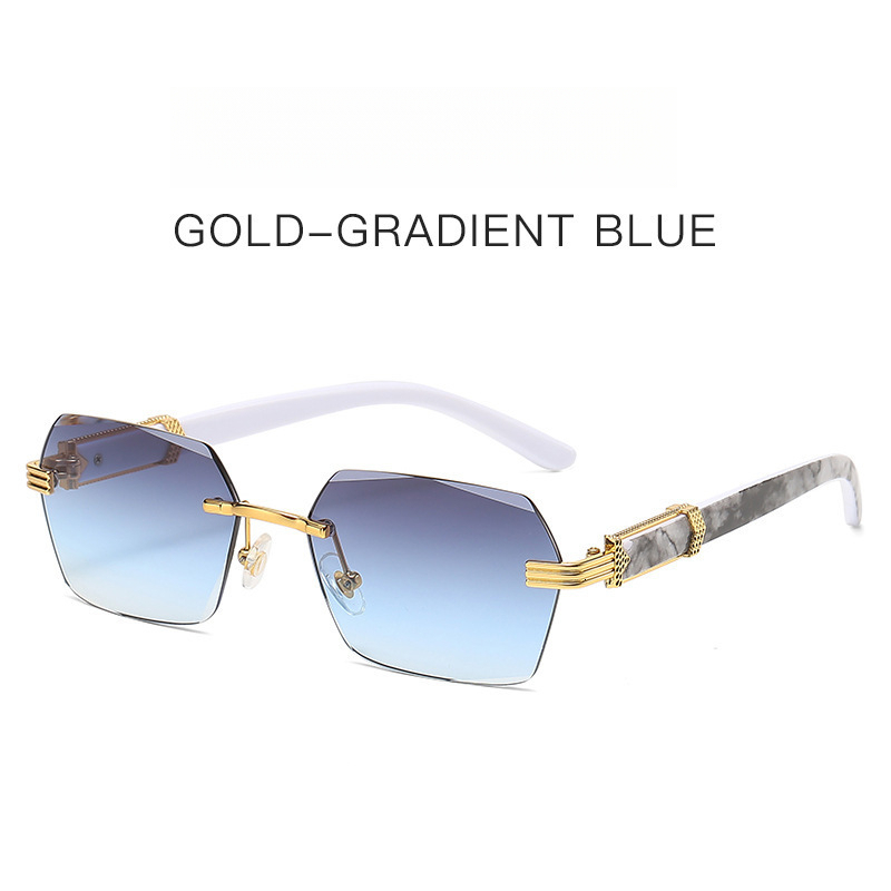 Luxury Fashion Outdoor Bicycle Sunglasses Designer Sunglasses New Cross Border Frameless Cutting Edge Sunglasses Gradient Ocean Lens Sunglasses With B