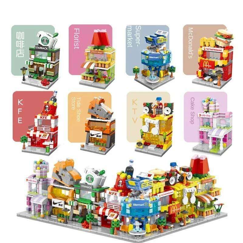 City Street View model Puzzle puzzle building blocks Small particles children assemble toys gift room decoration Z260306